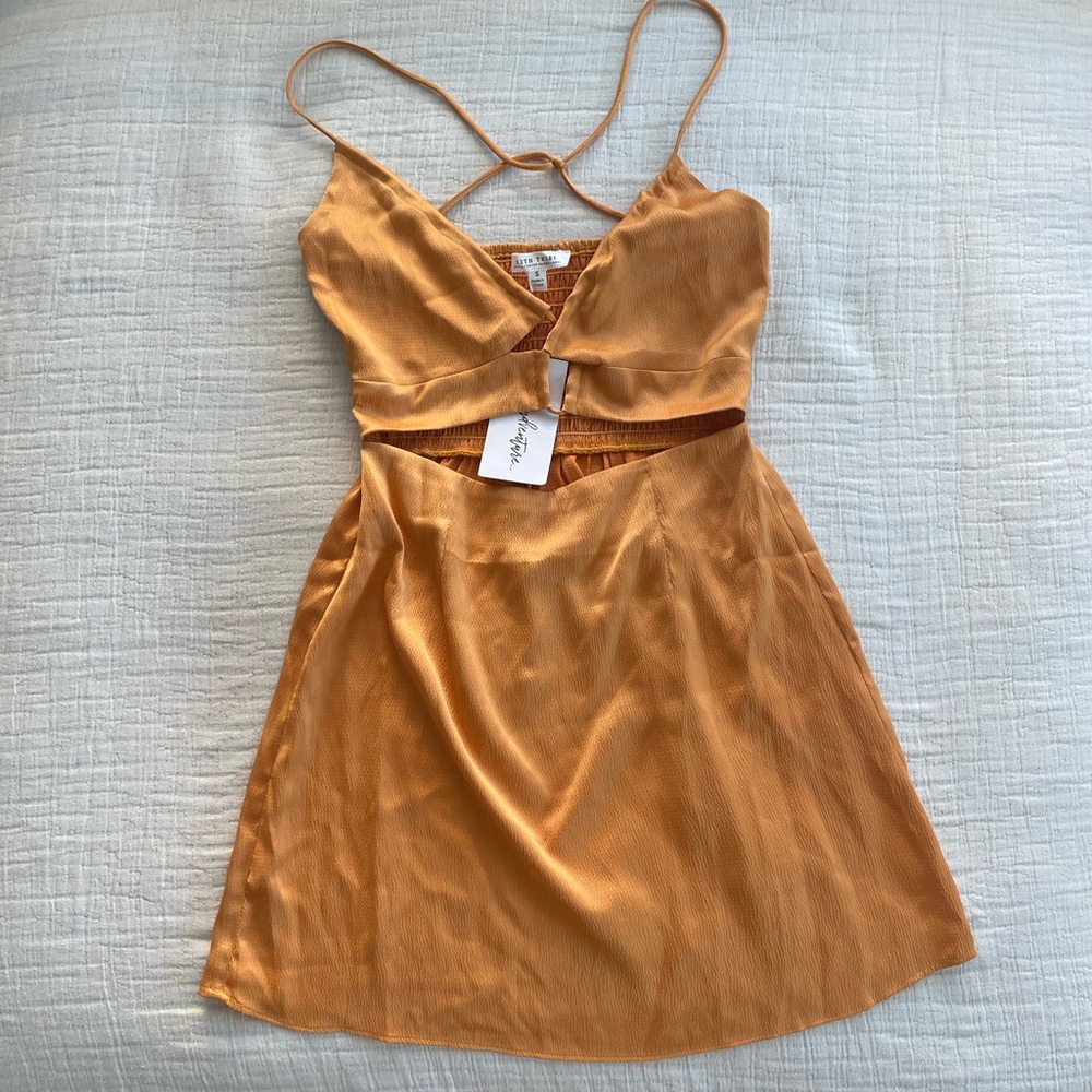 Orange Silk Mini Dress